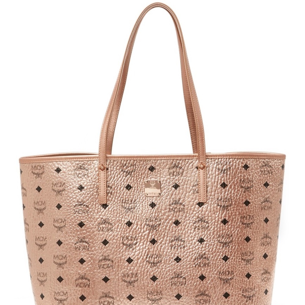 ๐ SOLD๐ MCM Limonta Metallic Logo Print Tote - Picture 10 of 10